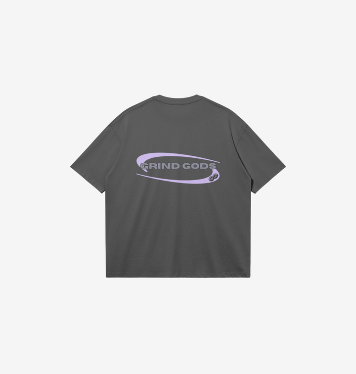 PURPLE & SMOKY GRAY BOXY TEE