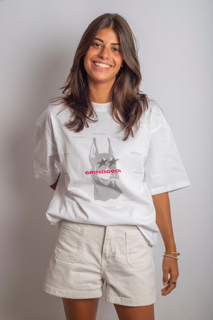 DOBERMAN WHITE BOXY TEE