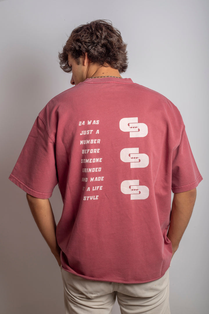 KOBE RED FADED CUT TEE