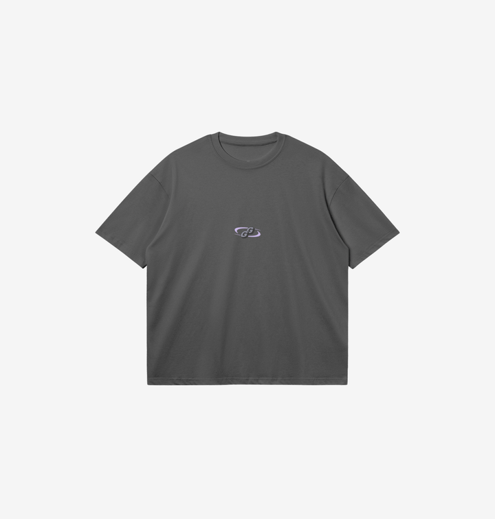 PURPLE & SMOKY GRAY BOXY TEE