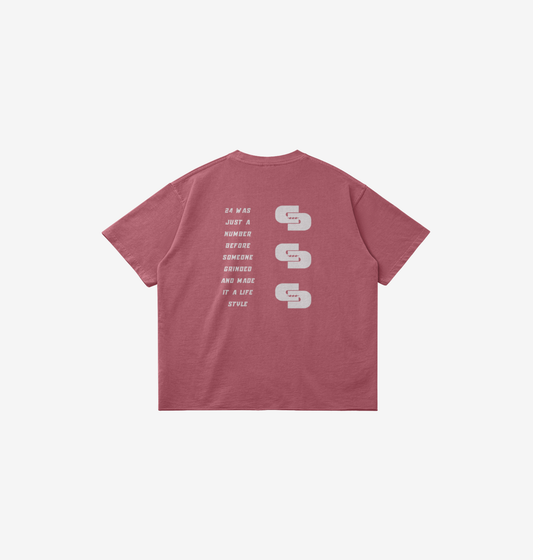 KOBE RED FADED CUT TEE