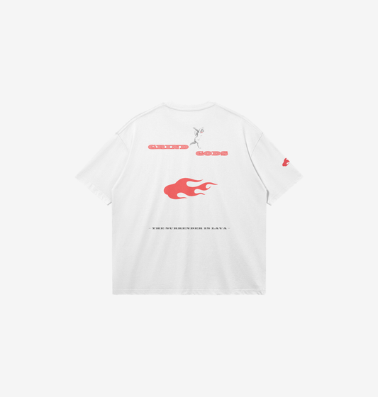 FIRE WHITE BOXY TEE